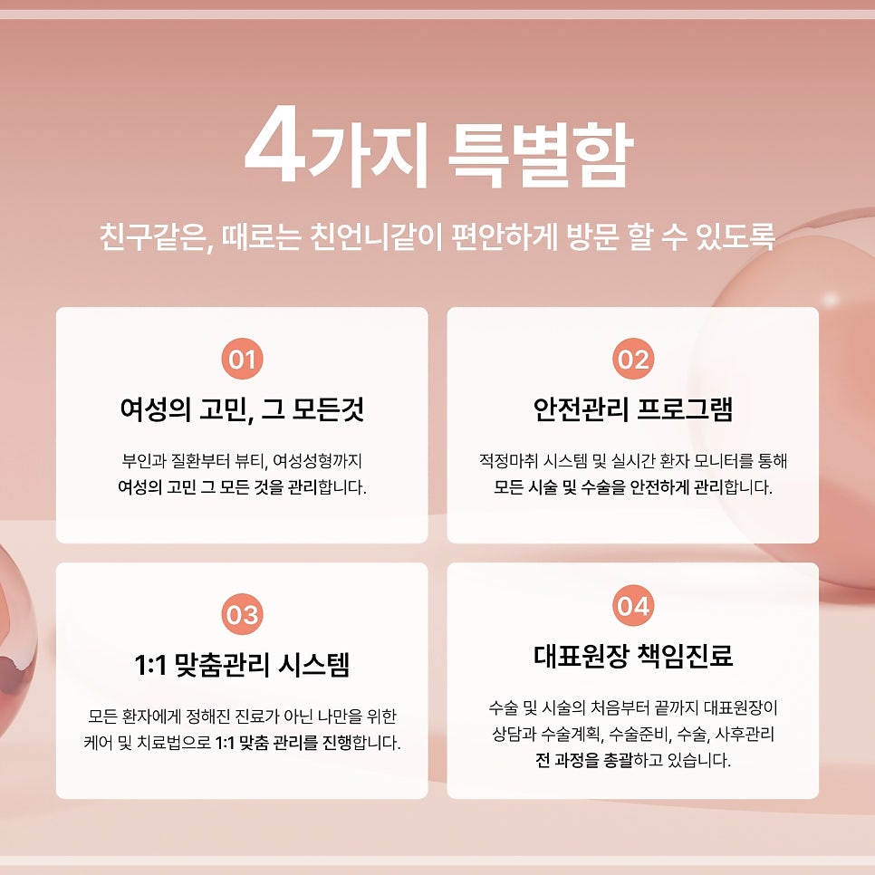 나를위한산부인과 4가지 특별함 안내